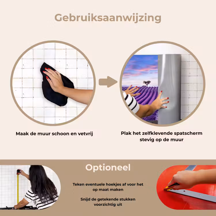 Lavendel - Natuur - Paars - Bomen - Bloemen keuken achterwand spatscherm klein -gebruiksaanwijzing_NL