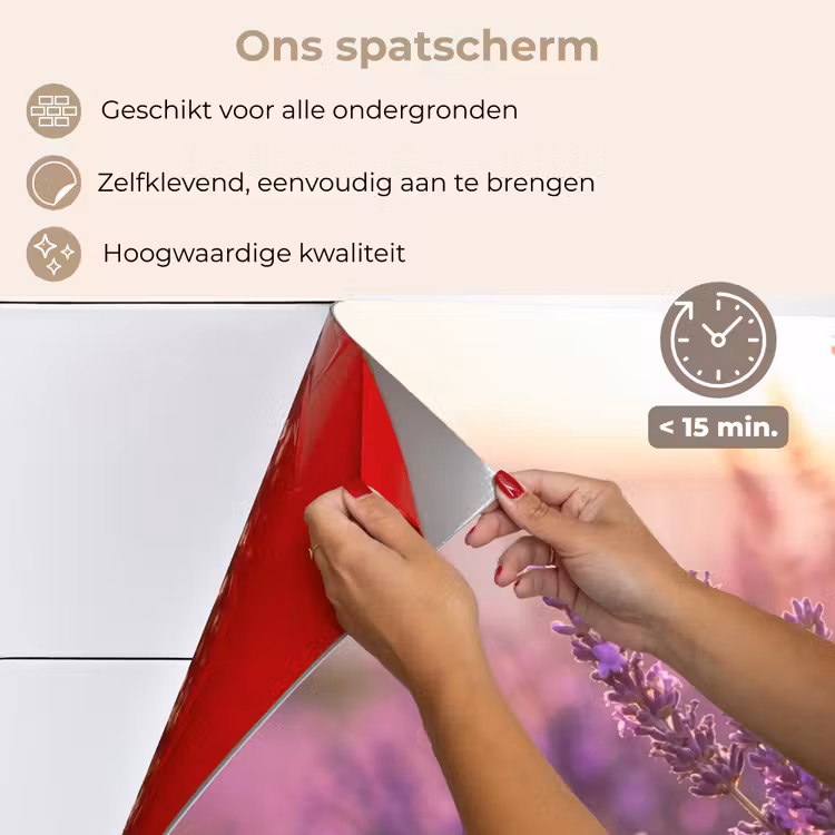 Lavendel - Paars - Zonlicht keuken achterwand spatscherm klein -spatscherm_NL