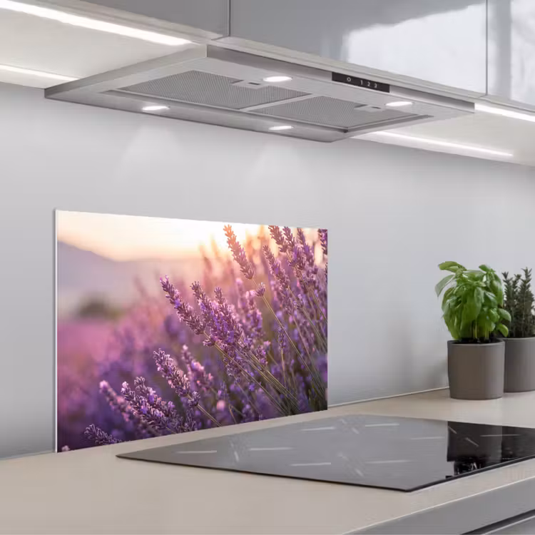 Lavendel - Paars - Zonlicht keuken achterwand spatscherm klein -3d_schuin