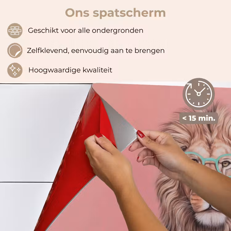 Leeuw - Pak - Geruit - Bril keuken achterwand spatscherm klein -spatscherm_NL