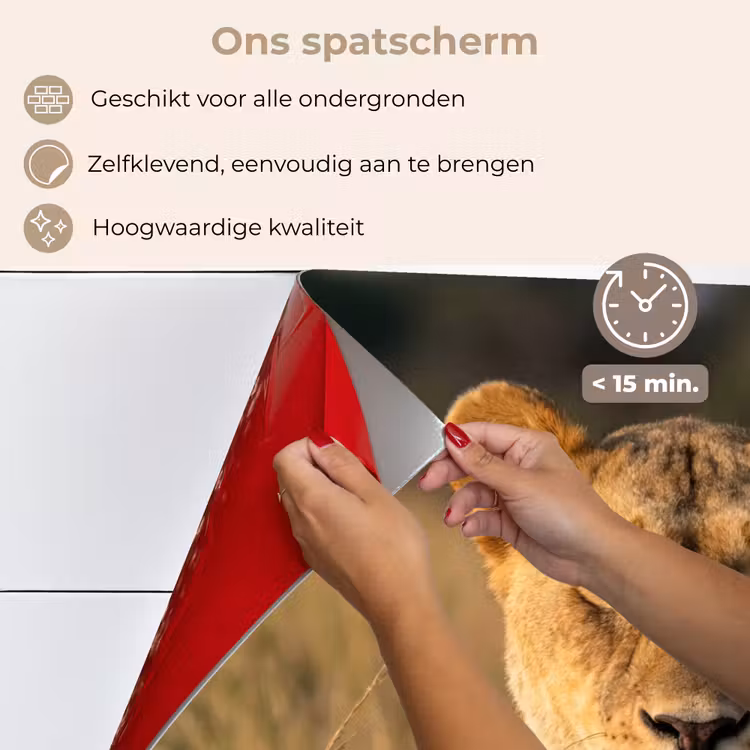 Leeuwin - Gras - Geel keuken achterwand spatscherm klein -spatscherm_NL