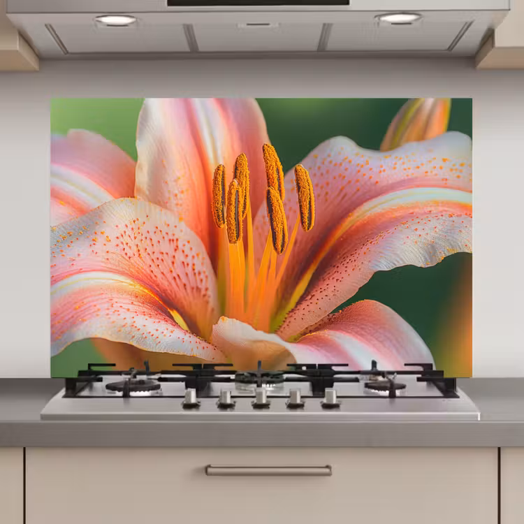 Lelie - Close up - Lichtroze keuken achterwand spatscherm klein -3d_website