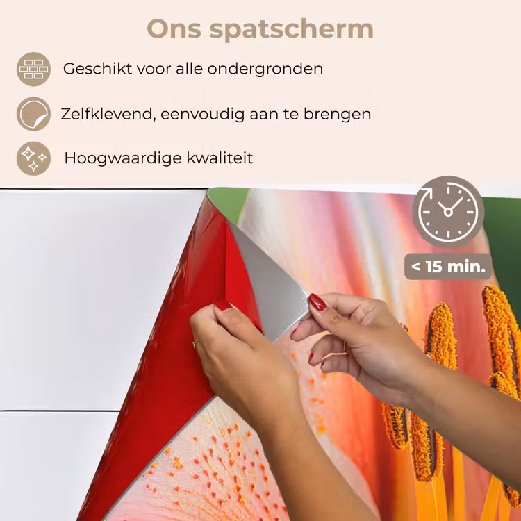 Lelie - Close up - Lichtroze keuken achterwand spatscherm klein -spatscherm_NL