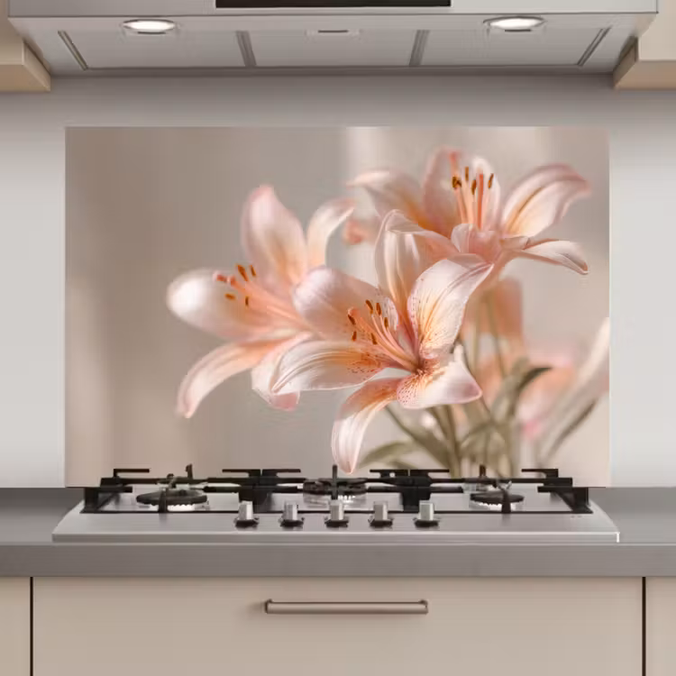 Lelies - Meeldraden - Roze - Wazig keuken achterwand spatscherm klein -3d_website