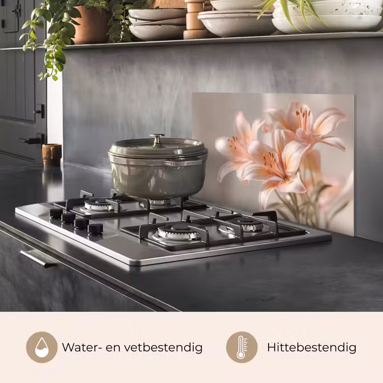 Lelies - Meeldraden - Roze - Wazig keuken achterwand spatscherm klein -usp_NL