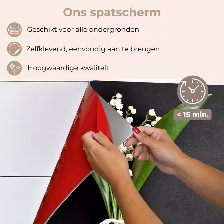 Lelietjes van dalen - Bloemen - Strik keuken achterwand spatscherm klein -spatscherm_NL