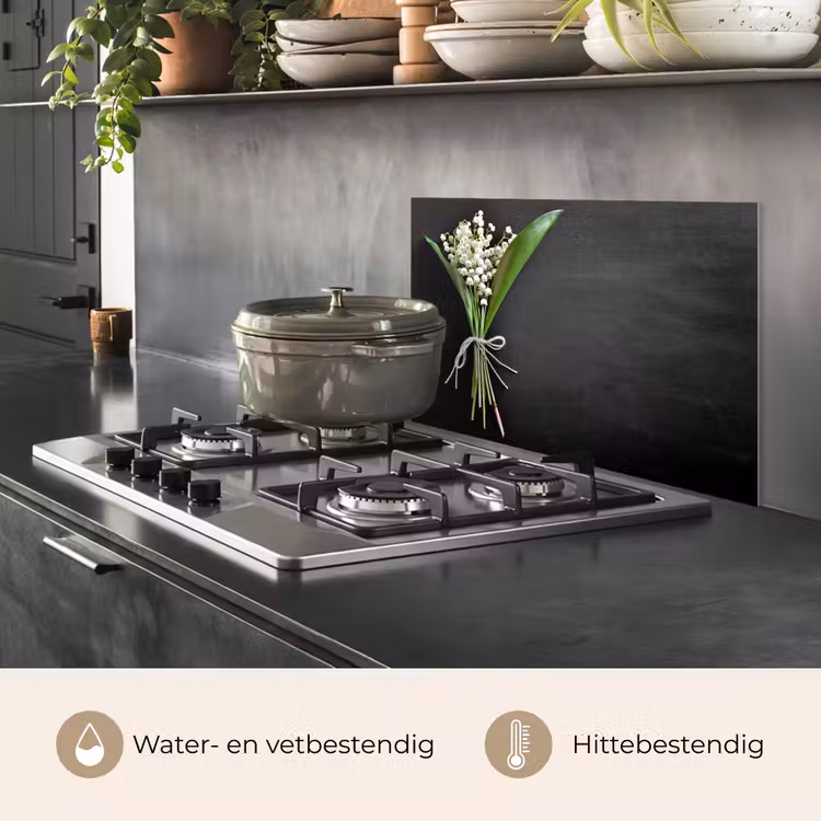 Lelietjes van dalen - Bloemen - Strik keuken achterwand spatscherm klein -usp_NL