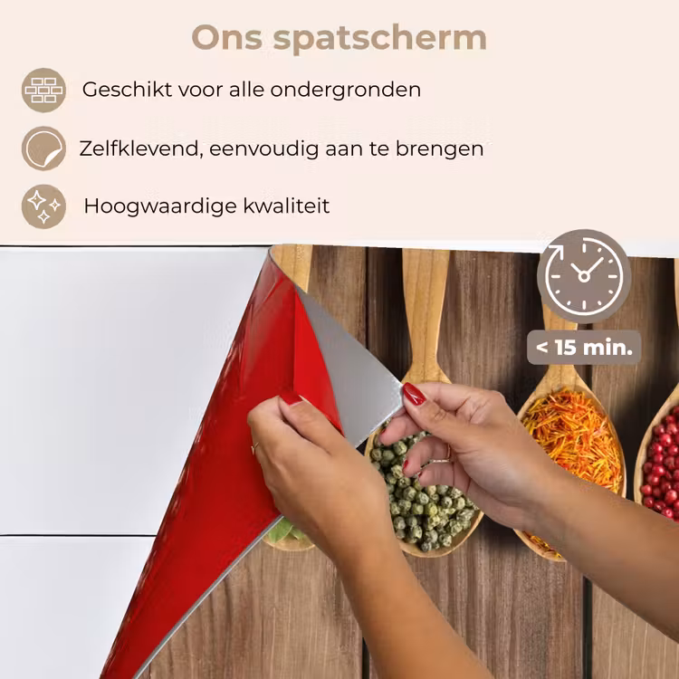Lepels - Kruiden - Hout keuken achterwand spatscherm klein -spatscherm_NL