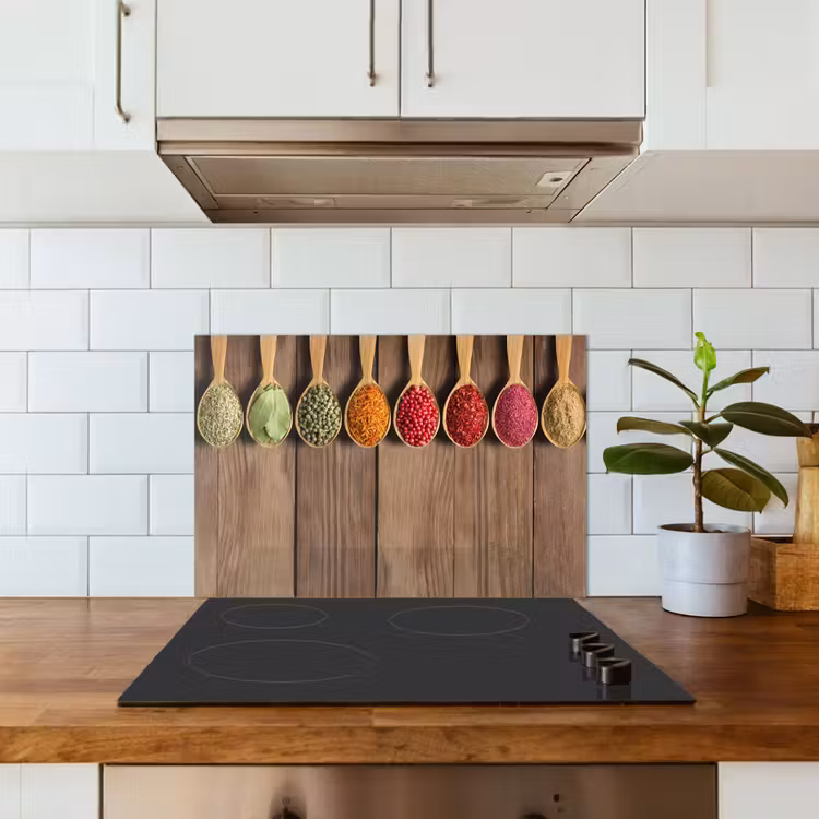 Lepels - Kruiden - Hout keuken achterwand spatscherm klein -sfeer2