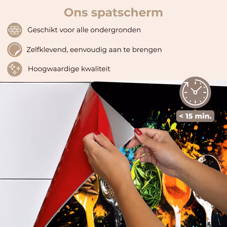 Lepels - Kruiden - Modern - Graffiti - Verf - Kleurrijk keuken achterwand spatscherm klein -spatscherm_NL
