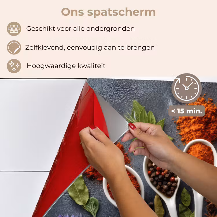 Lepels - Wit - Poeder - Kruiden keuken achterwand spatscherm klein -spatscherm_NL