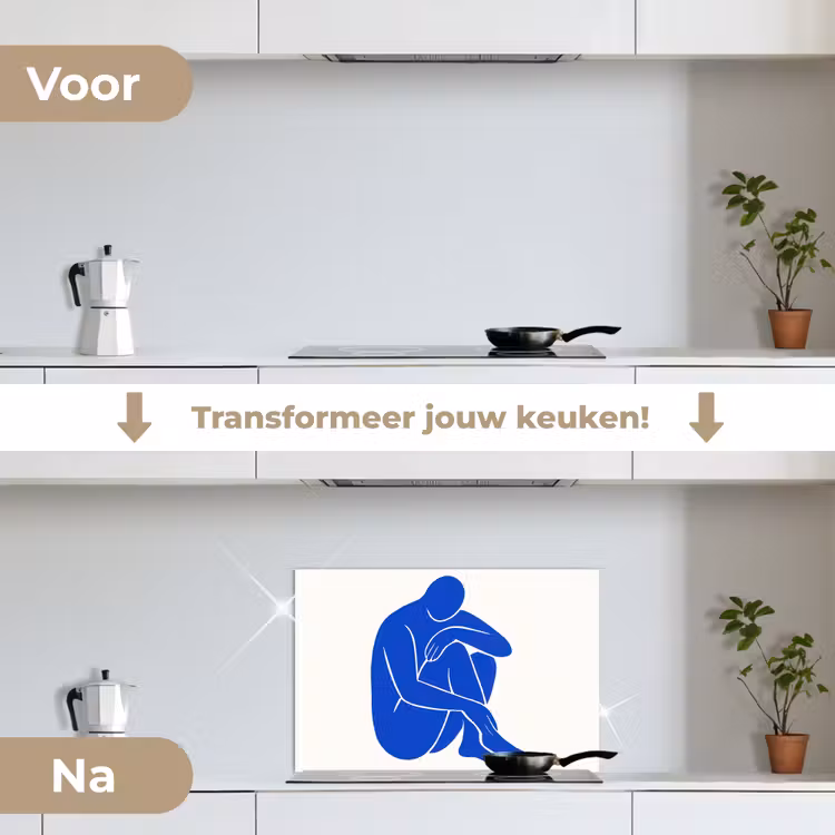 Lichaam - Abstract - Blauw keuken achterwand spatscherm klein -voor_na_NL