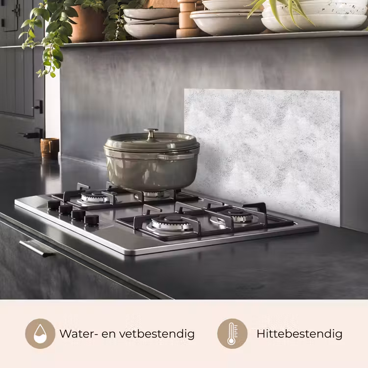Lichtgrijs - Ruw - Subtiel keuken achterwand spatscherm klein 900 -usp_NL