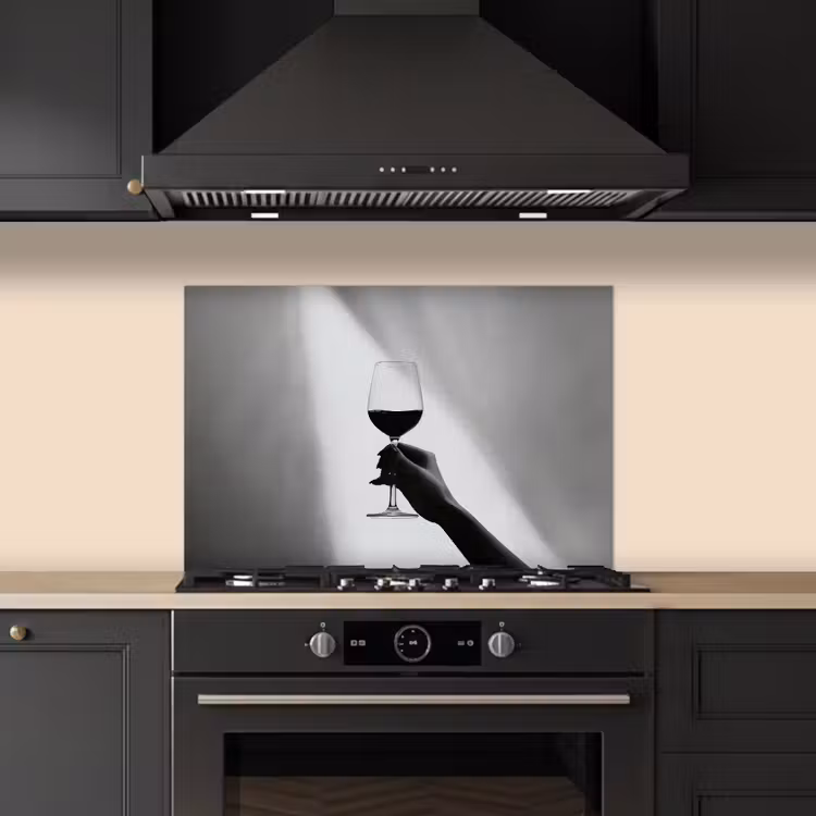 Lichtinval - Wijn - Rood - Glas keuken achterwand spatscherm klein -sfeer1