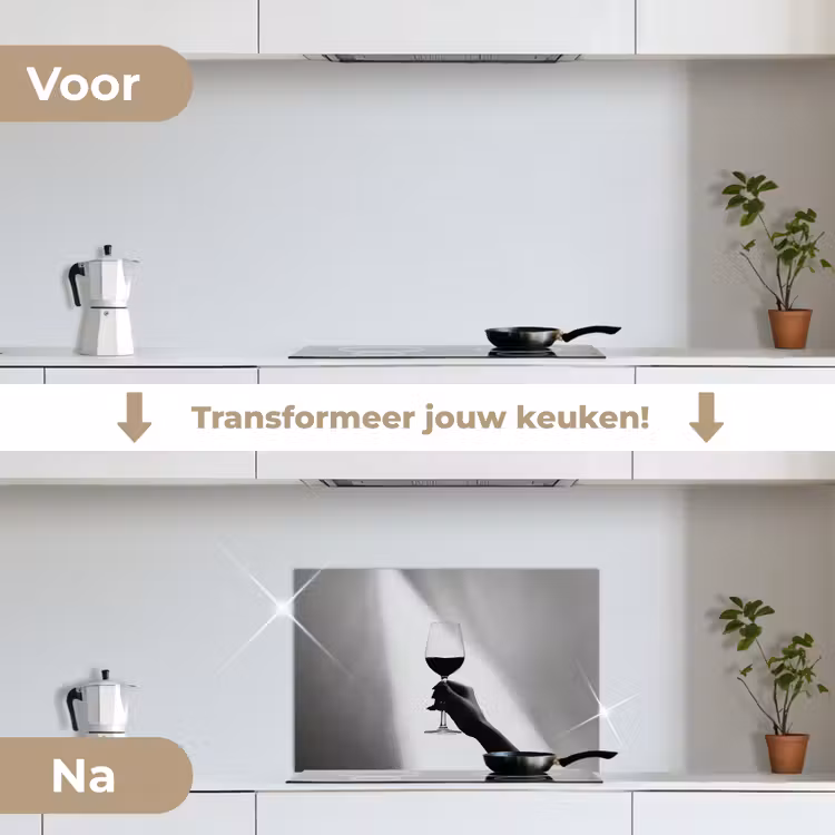 Lichtinval - Wijn - Rood - Glas keuken achterwand spatscherm klein -voor_na_NL