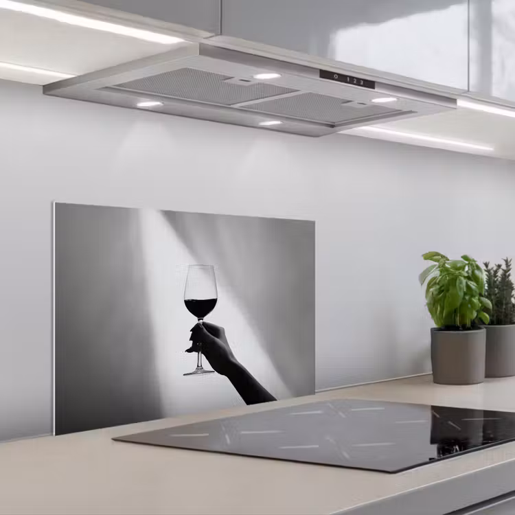 Lichtinval - Wijn - Rood - Glas keuken achterwand spatscherm klein -3d_schuin