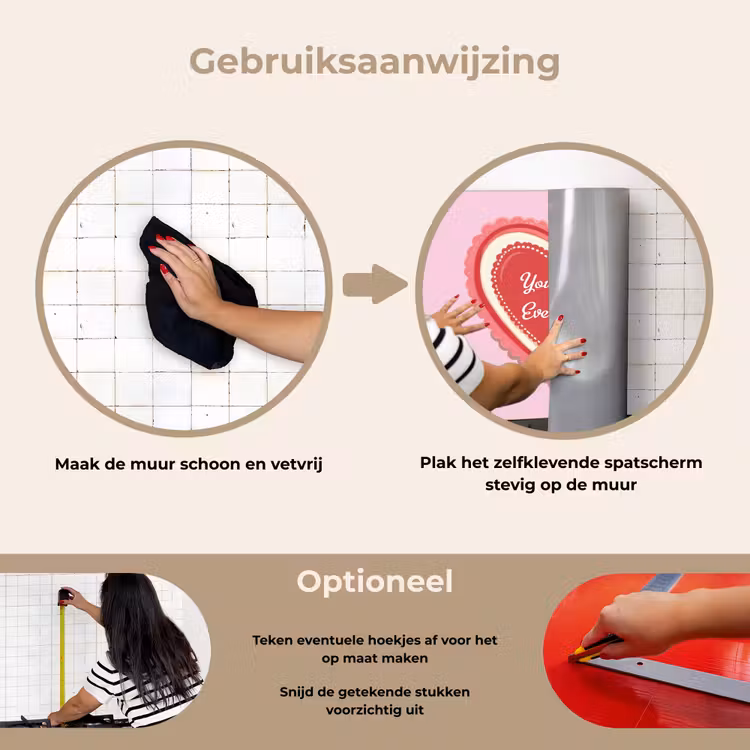 Liefde - Hart - Valentijn keuken achterwand spatscherm klein -gebruiksaanwijzing_NL