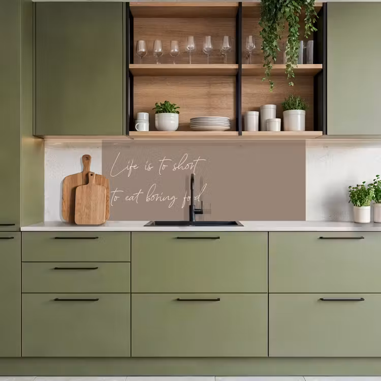 Life is to short to eat boring food keuken achterwand 2 middel -sfeer3