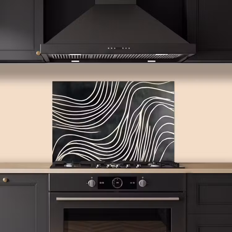 Lijnen - Patroon - Abstract - Wit keuken achterwand spatscherm klein -sfeer1