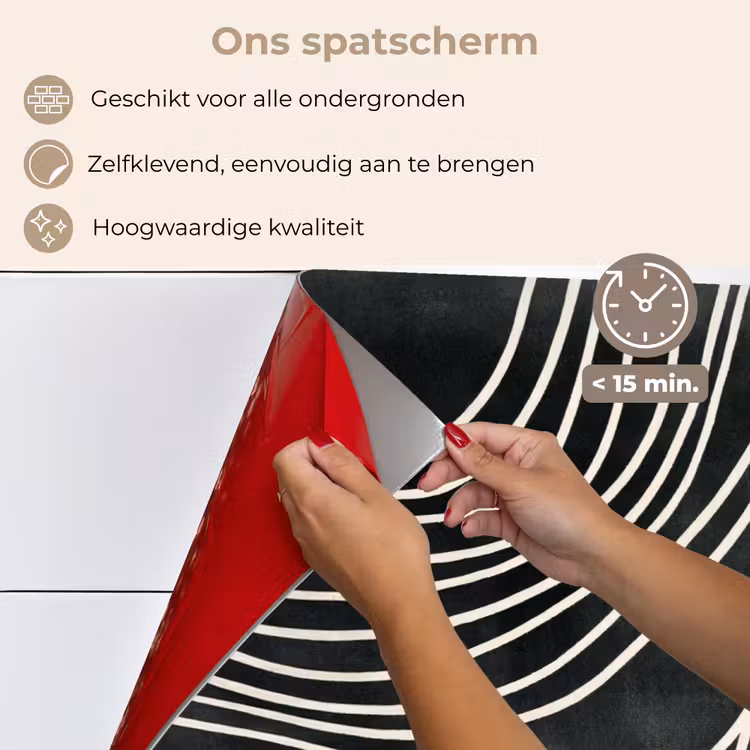Lijnen - Patroon - Abstract - Wit keuken achterwand spatscherm klein -spatscherm_NL
