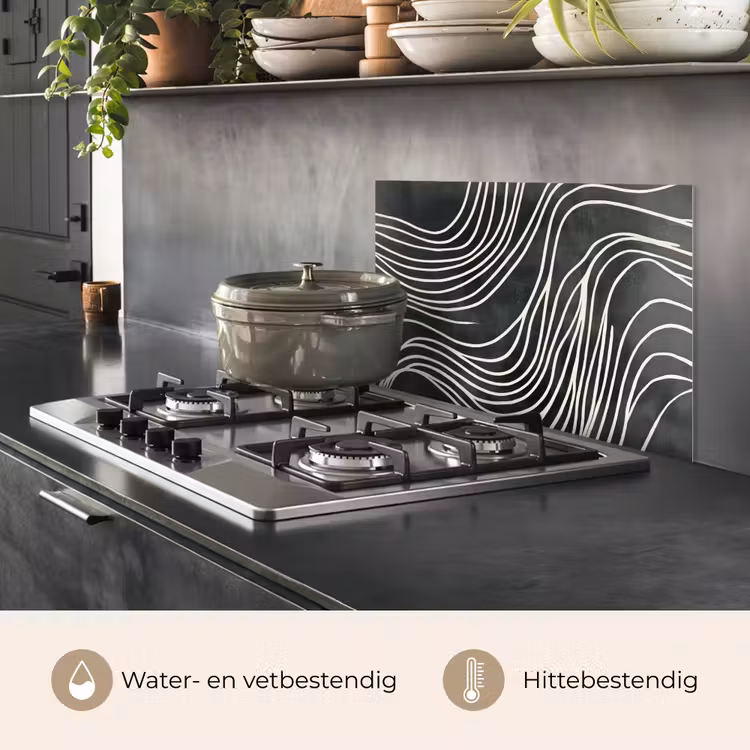 Lijnen - Patroon - Abstract - Wit keuken achterwand spatscherm klein -usp_NL