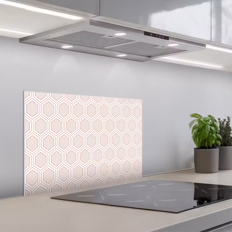 Lijnen - Patroon - Symmetrisch keuken achterwand spatscherm klein 900 -3d_schuin
