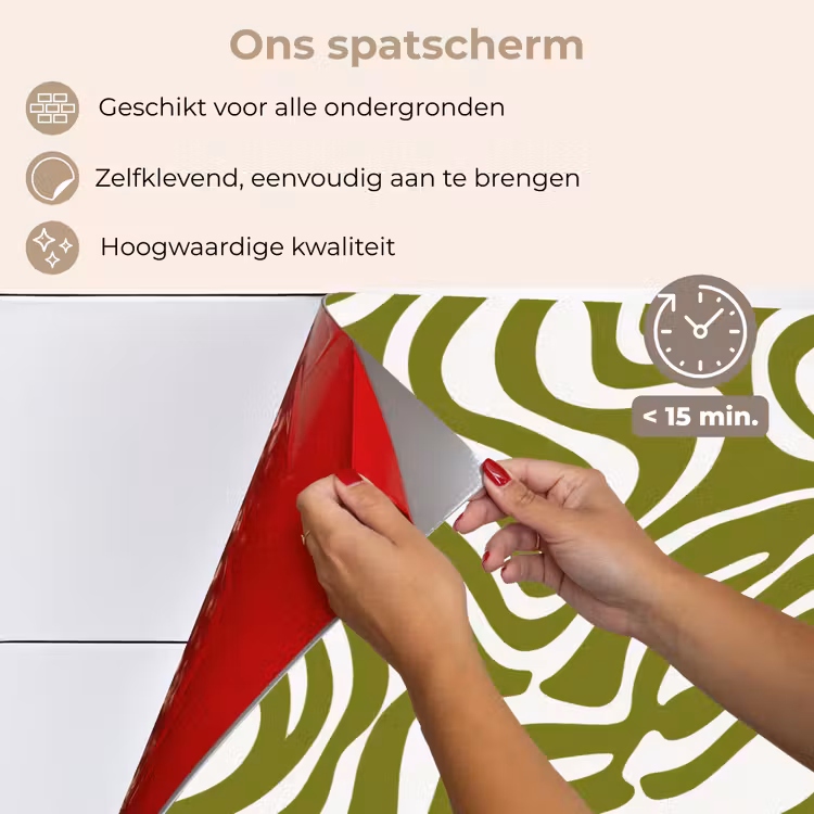 Lijnpatroon - Groen - Organisch keuken achterwand spatscherm klein 900 -spatscherm_NL