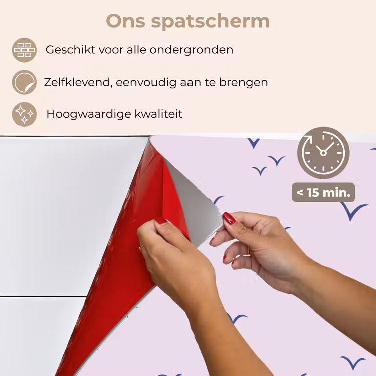 Lila - Vogels - Blauw keuken achterwand spatscherm klein 900 -spatscherm_NL