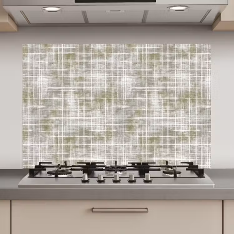 Linnen - Patroon - Groen keuken achterwand spatscherm klein 900 -3d_website