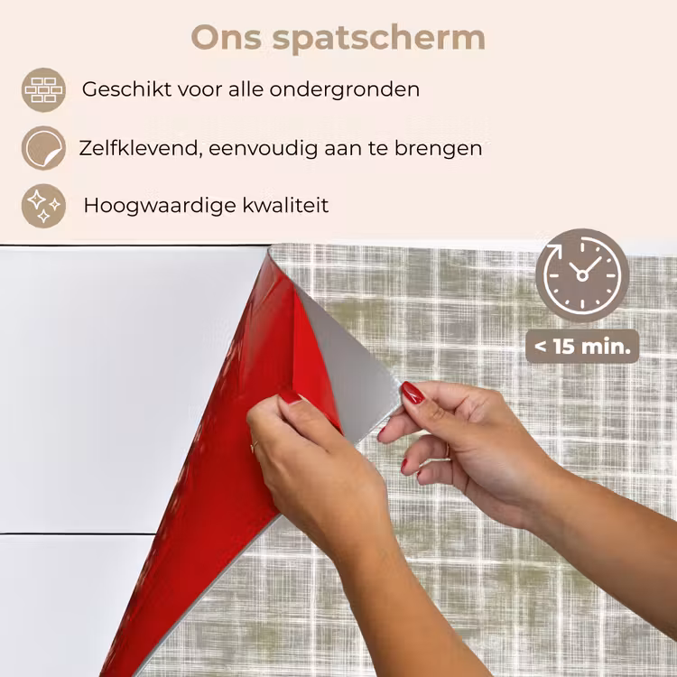 Linnen - Patroon - Groen keuken achterwand spatscherm klein 900 -spatscherm_NL