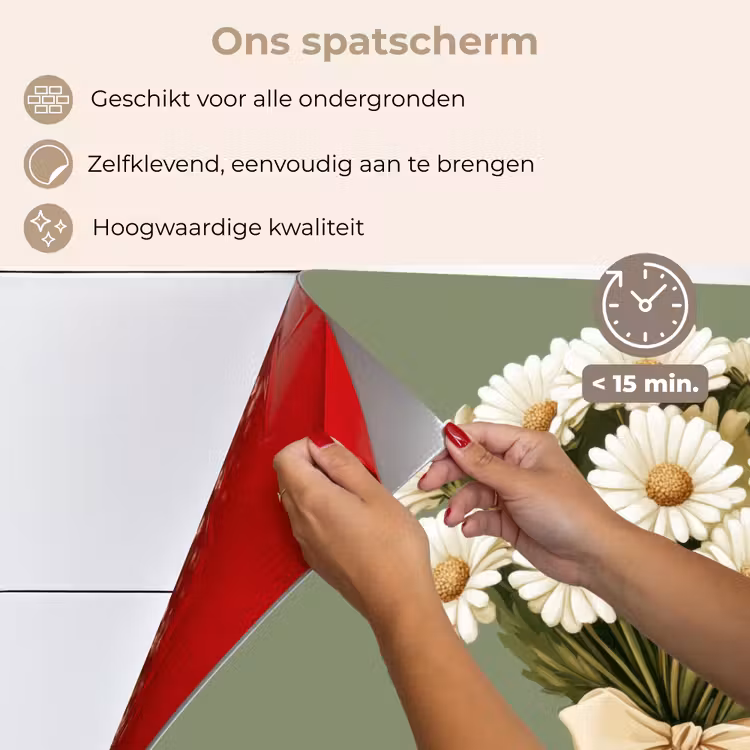 Lint - Boeket - Groen - Quote keuken achterwand spatscherm klein -spatscherm_NL