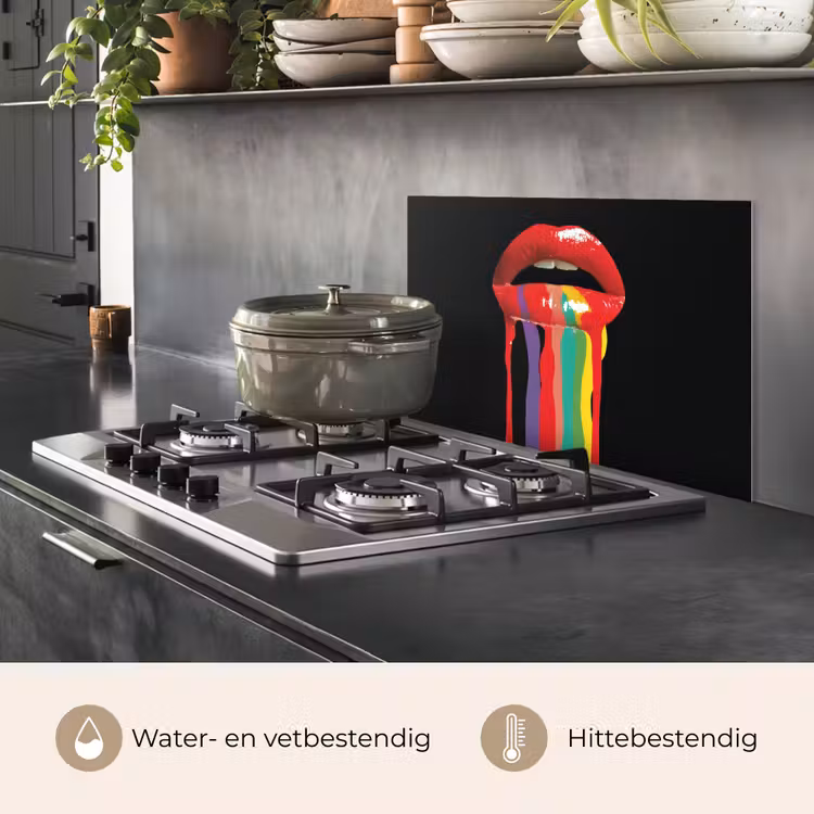 Lippen - Kleuren - Zwart keuken achterwand spatscherm klein -usp_NL