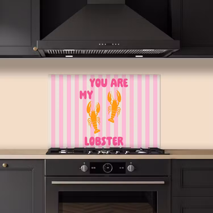 Lobster - Love - Valentijn keuken achterwand spatscherm klein -sfeer1