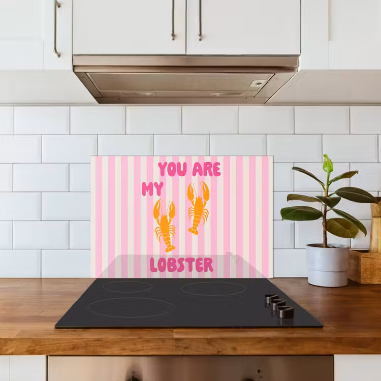 Lobster - Love - Valentijn keuken achterwand spatscherm klein -sfeer2