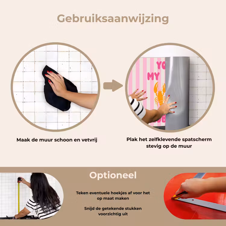 Lobster - Love - Valentijn keuken achterwand spatscherm klein -gebruiksaanwijzing_NL