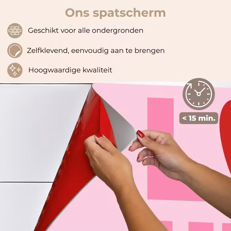 Love - Roze - Hart - Valentijn keuken achterwand spatscherm klein -spatscherm_NL
