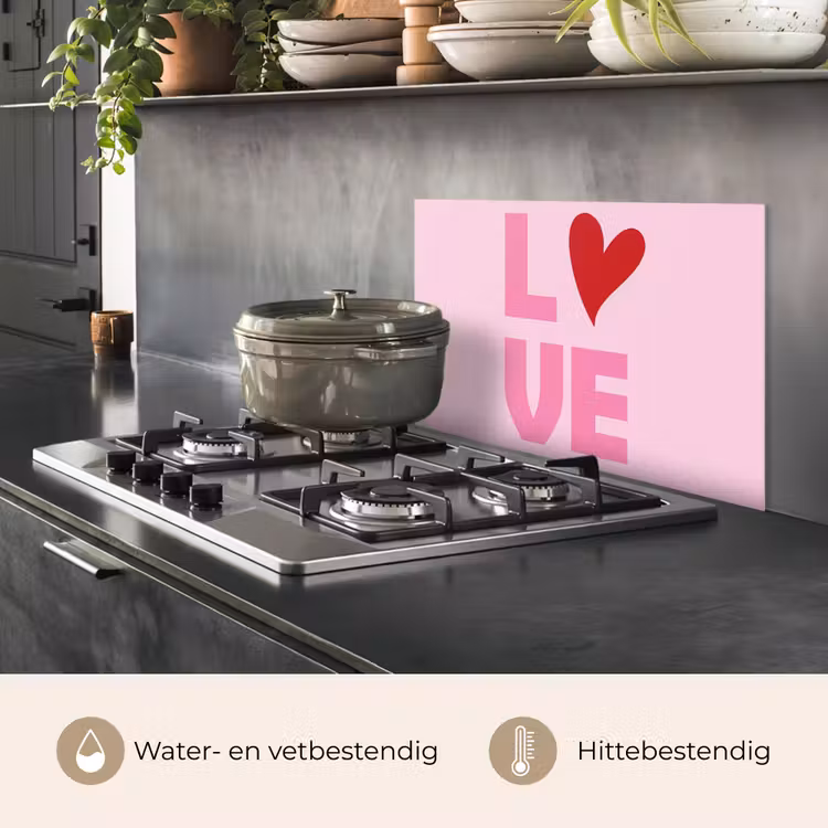 Love - Roze - Hart - Valentijn keuken achterwand spatscherm klein -usp_NL
