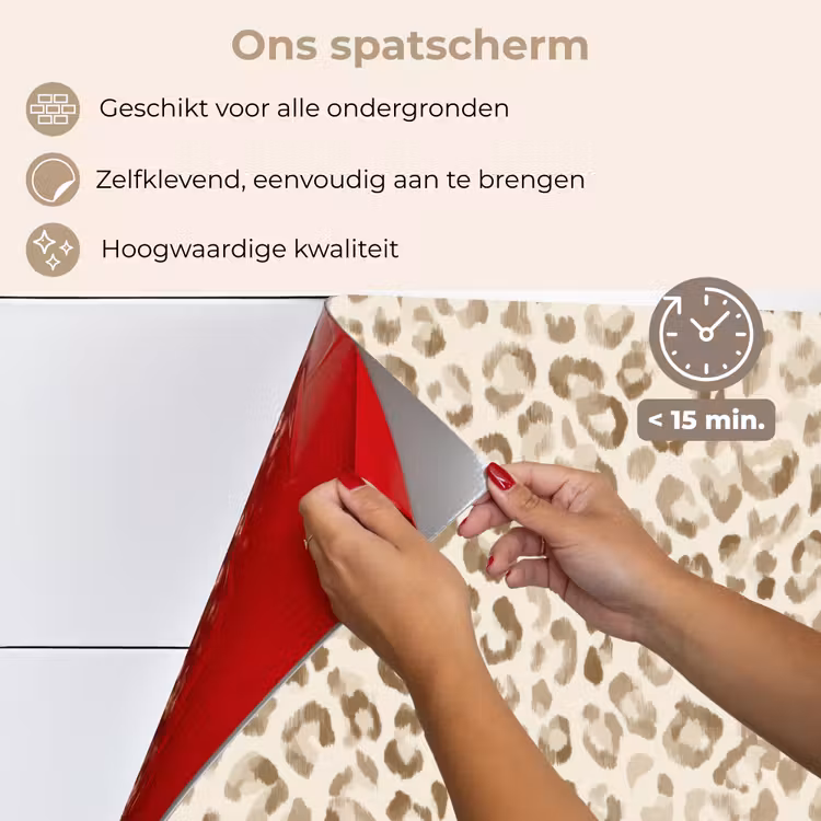 Luipaard - Klassiek - Beige keuken achterwand spatscherm klein 900 -spatscherm_NL