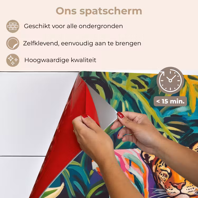 Luipaard - Kleurrijk - Tropisch keuken achterwand spatscherm klein -spatscherm_NL