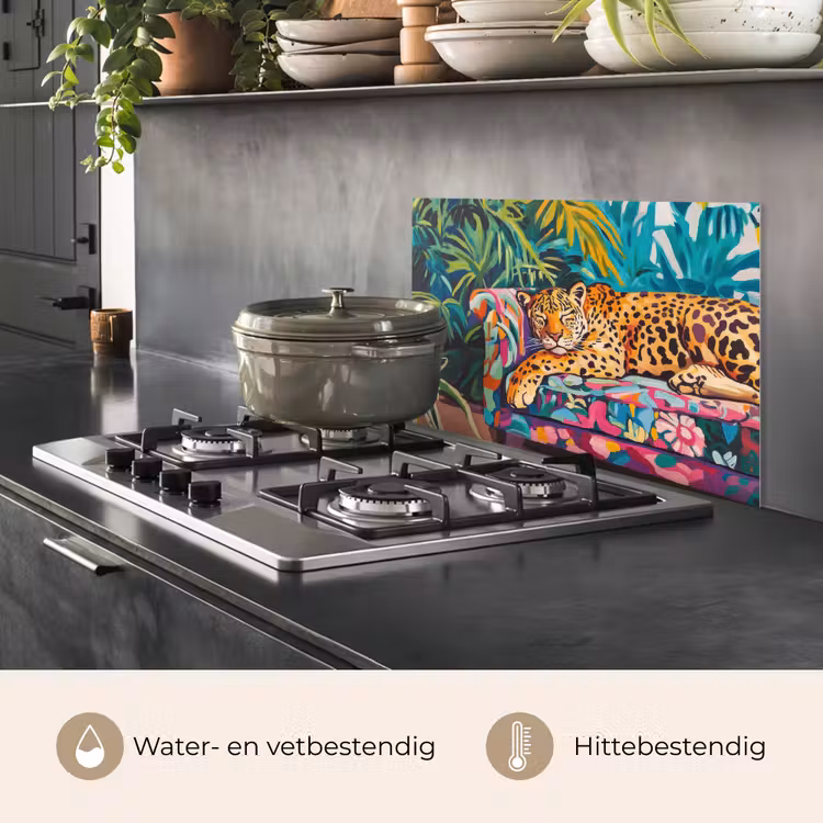 Luipaard - Kleurrijk - Tropisch keuken achterwand spatscherm klein -usp_NL