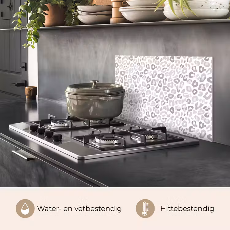 Luipaard - Motief - Grijs keuken achterwand spatscherm klein 900 -usp_NL