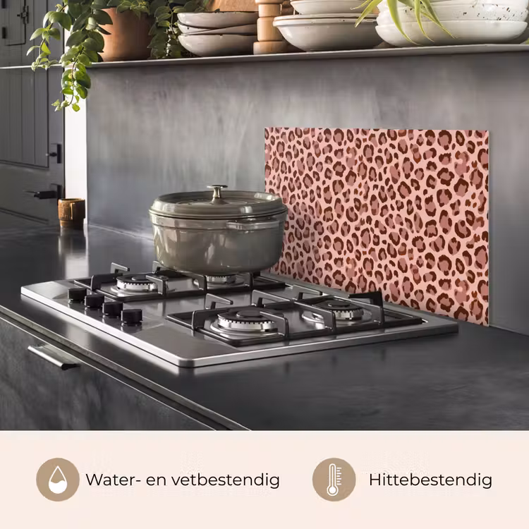 Luipaard - Patroon - Roze keuken achterwand spatscherm klein 900 -usp_NL