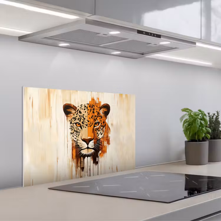Luipaard - Symmetrisch - Strepen keuken achterwand spatscherm klein -3d_schuin