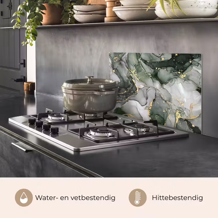 Luxe - Marmer - Groen keuken achterwand spatscherm klein -usp_NL