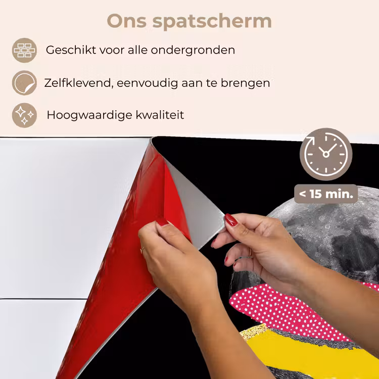 Maan - Geel - Roze - Zwart keuken achterwand spatscherm klein -spatscherm_NL