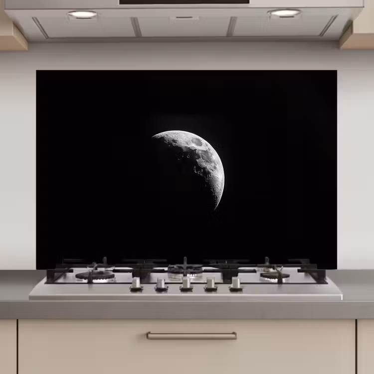 Maan - Hemel - Zwart - Schaduw keuken achterwand spatscherm klein -3d_website
