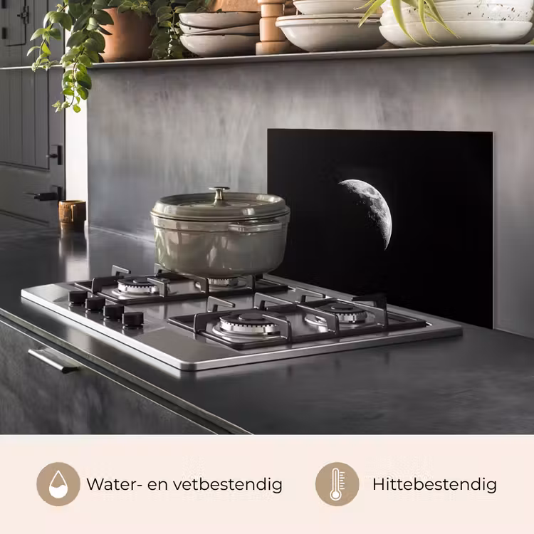 Maan - Hemel - Zwart - Schaduw keuken achterwand spatscherm klein -usp_NL