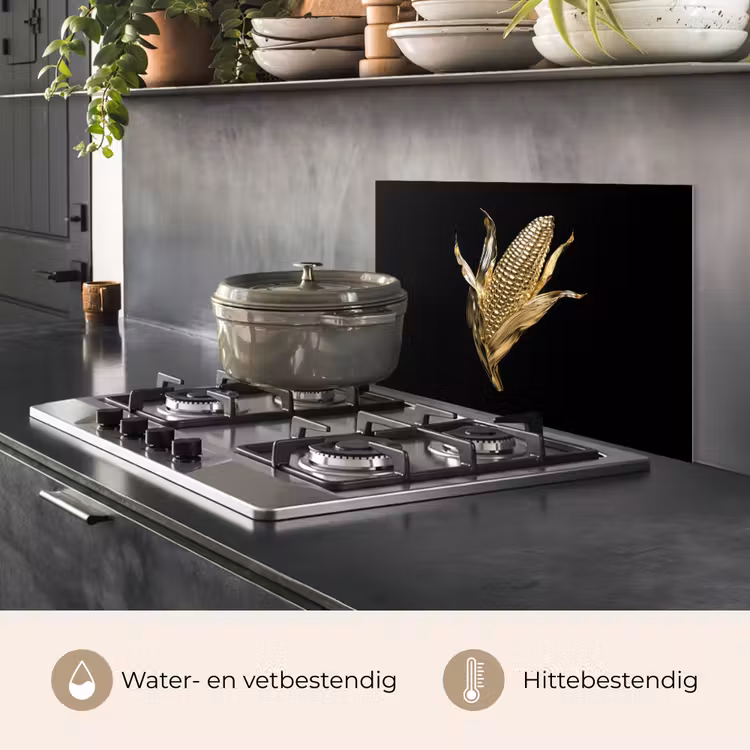 Mais - Eten - Goud - Zwart keuken achterwand spatscherm klein -usp_NL
