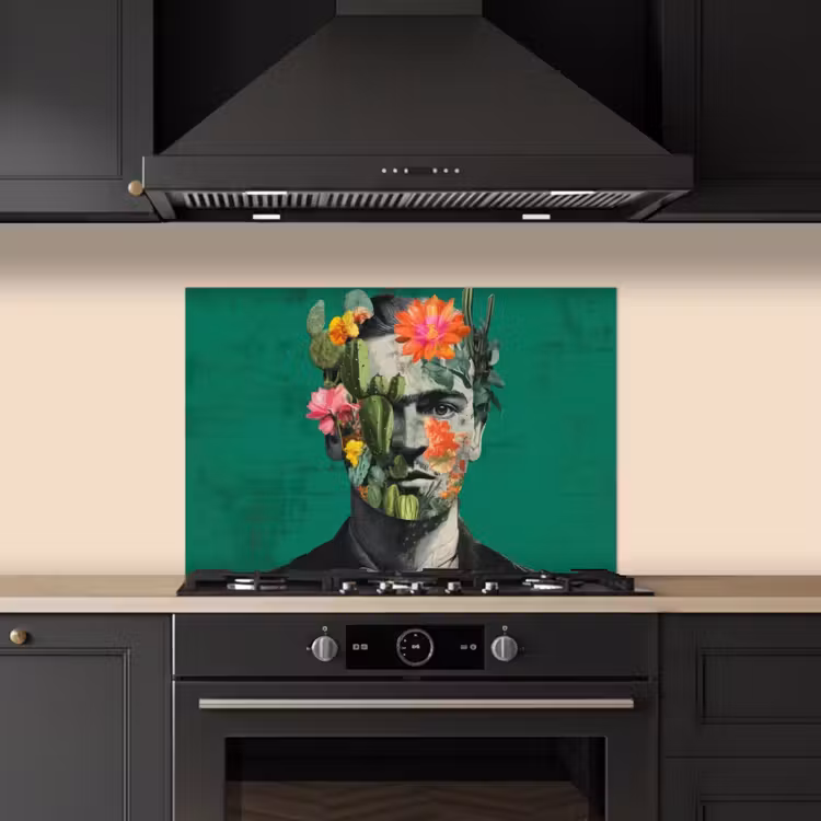 Man - Planten - Groen keuken achterwand spatscherm klein -sfeer1