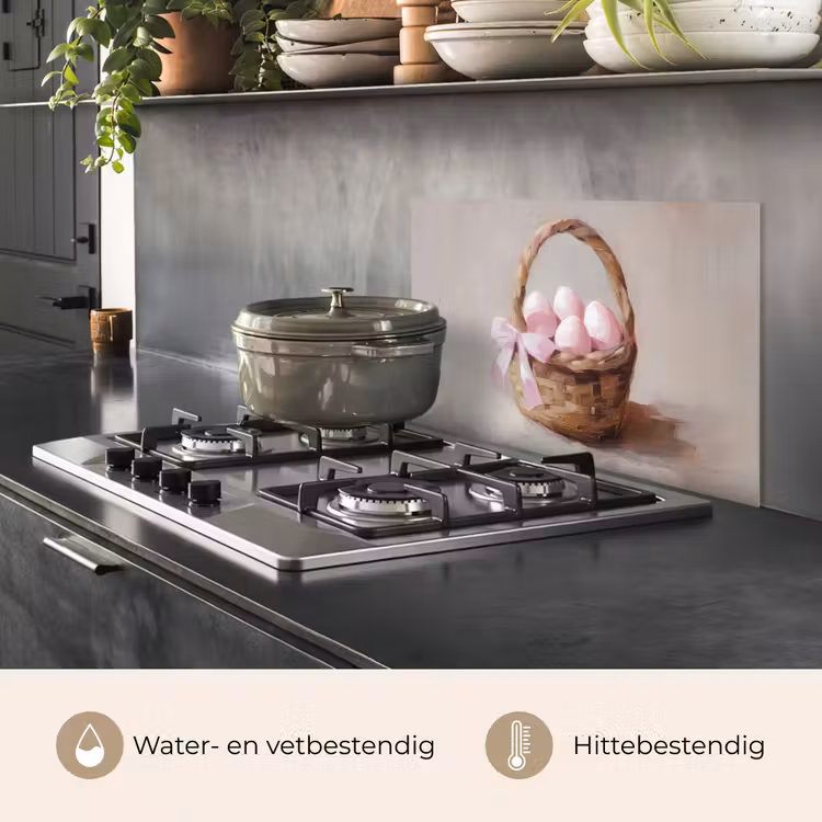 Mand - Eieren - Roze keuken achterwand spatscherm klein -usp_NL